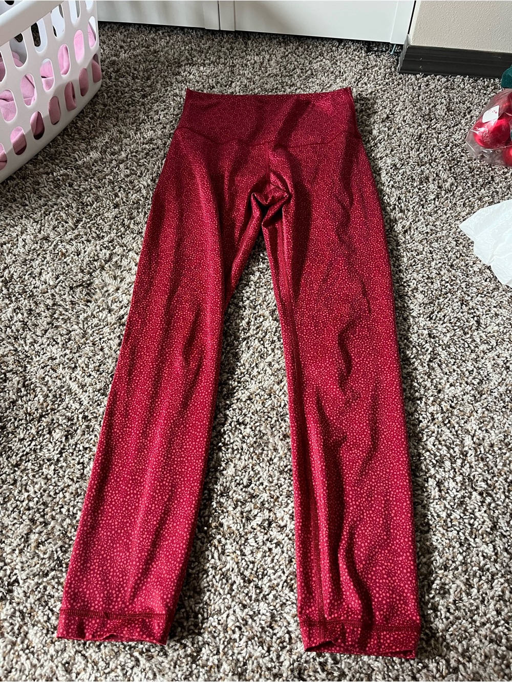 lululemon athletica Red Sparkle High-Rise Leggings